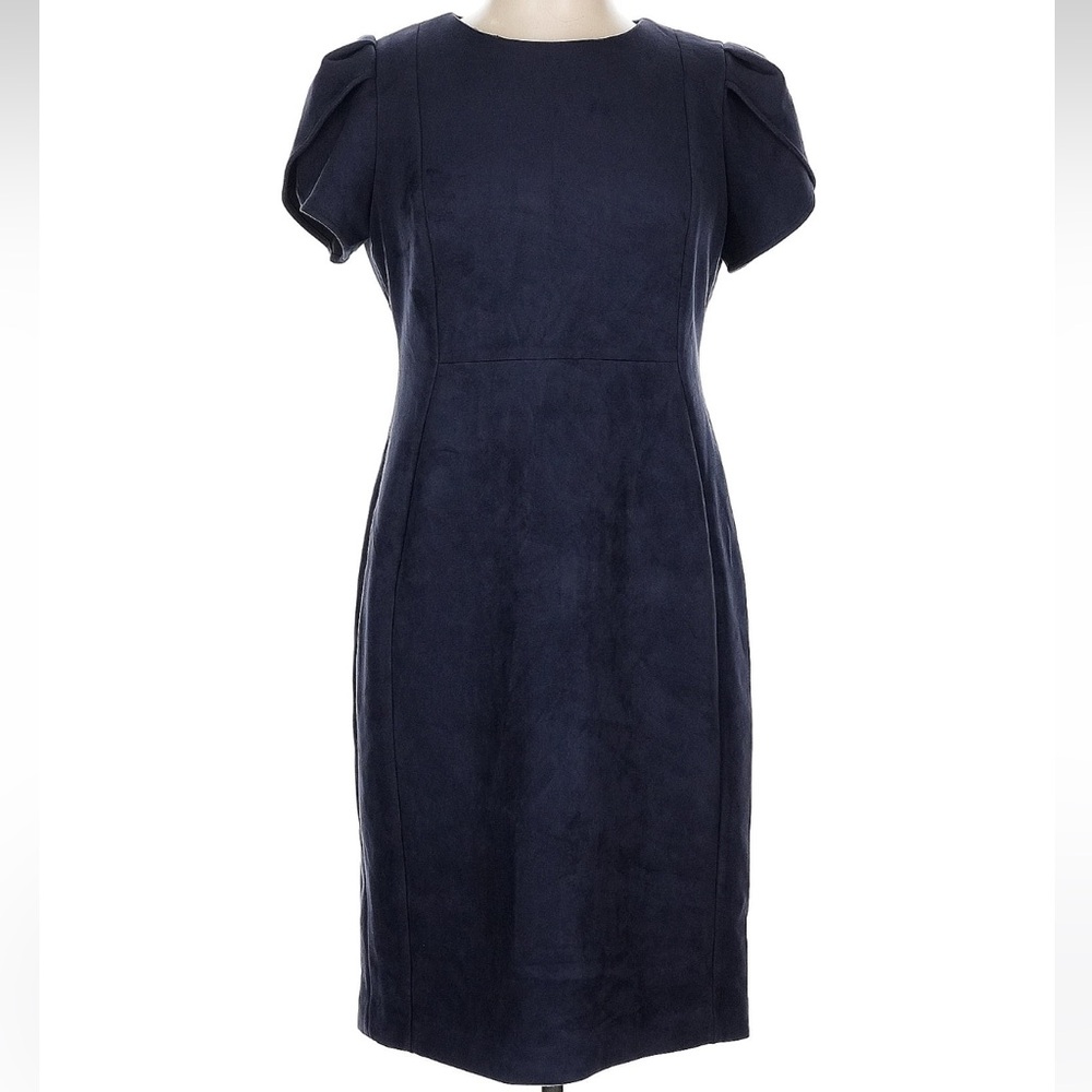 Calvin Klein Velvet/Suede-like dark blue dress, size 12
